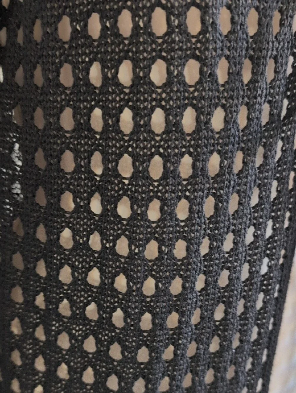 Black Crochet Tie-Front Swim Coverup
